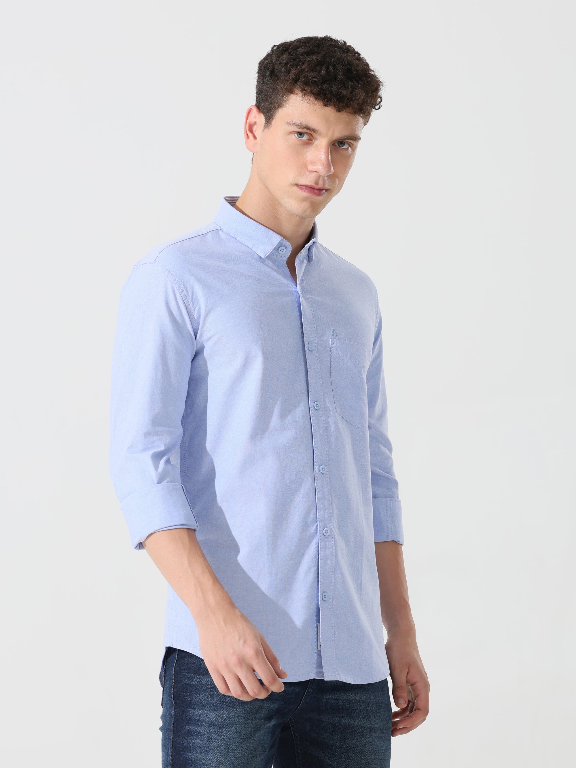 Oxford baby blue slim fit shirt