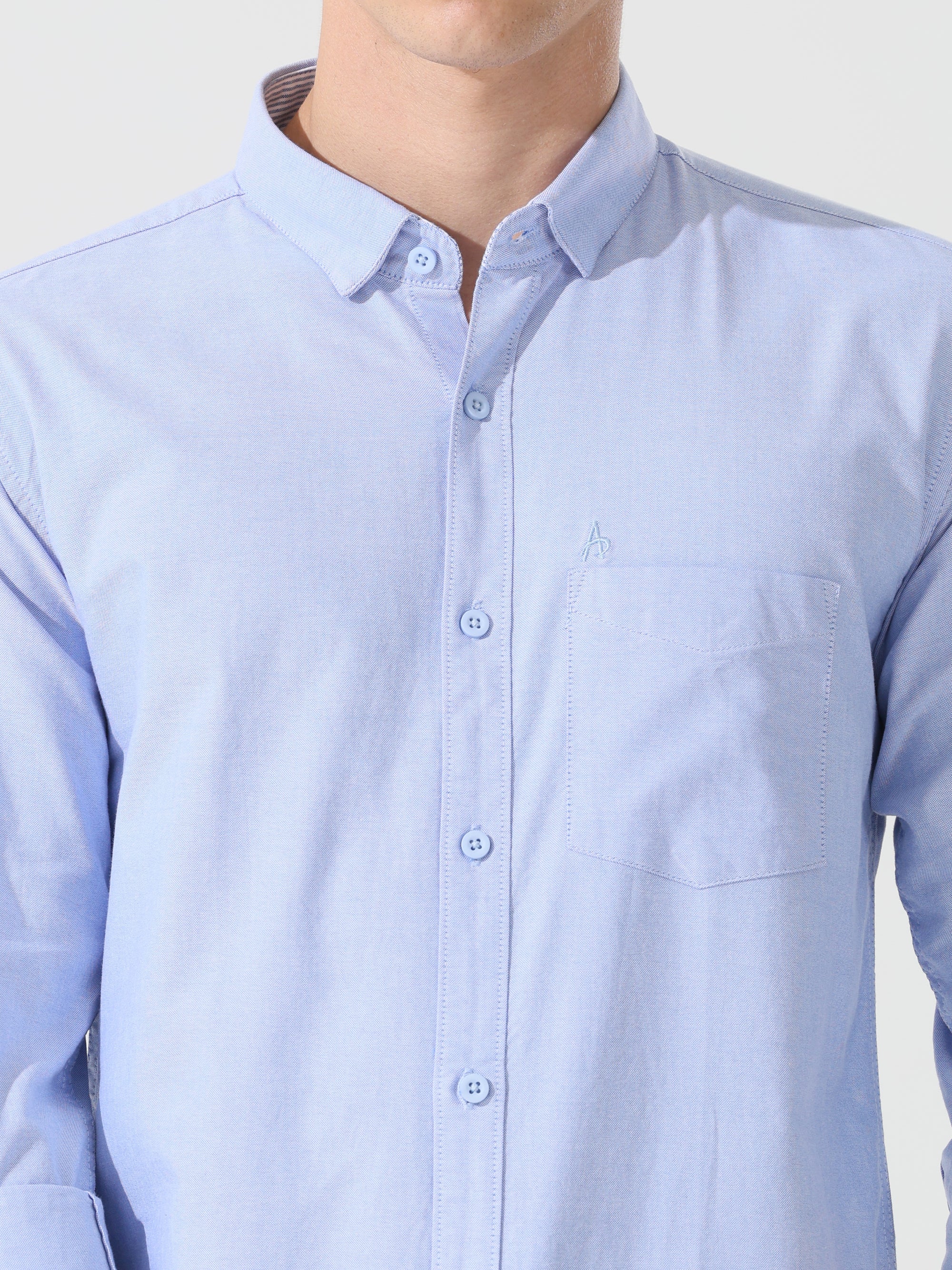 Oxford baby blue slim fit shirt