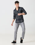 Pebble grey slim fit shirt