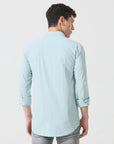 Pastel green check slim fit shirt