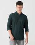 Oxford pine green slim fit shirt