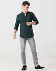 Oxford pine green slim fit shirt