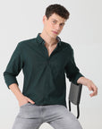 Oxford pine green slim fit shirt