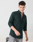 Oxford pine green slim fit shirt