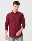 Oxford maroon slim fit shirt