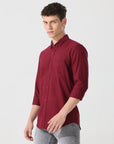 Oxford maroon slim fit shirt