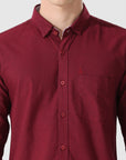 Oxford maroon slim fit shirt