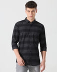 Black stripe slim fit shirts - Address pro