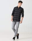 Black stripe slim fit shirts - Address pro