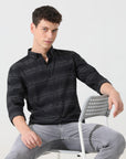 Black stripe slim fit shirts - Address pro