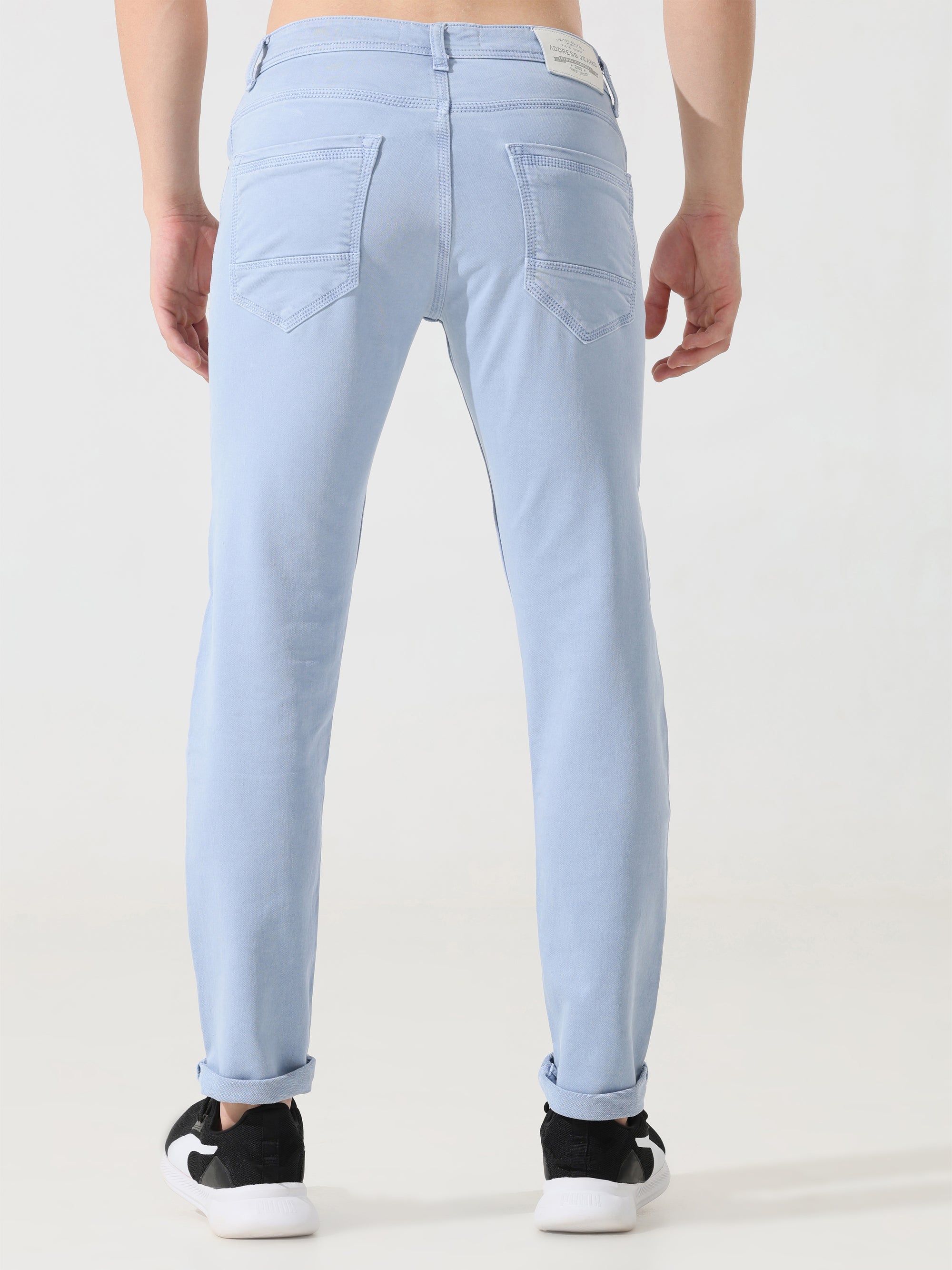 Address Sky blue denim Slim fit