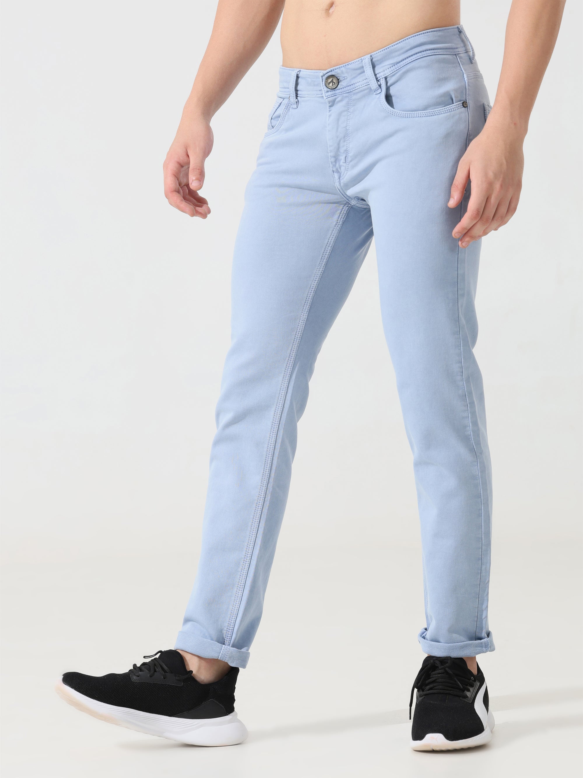 Address Sky blue denim Slim fit