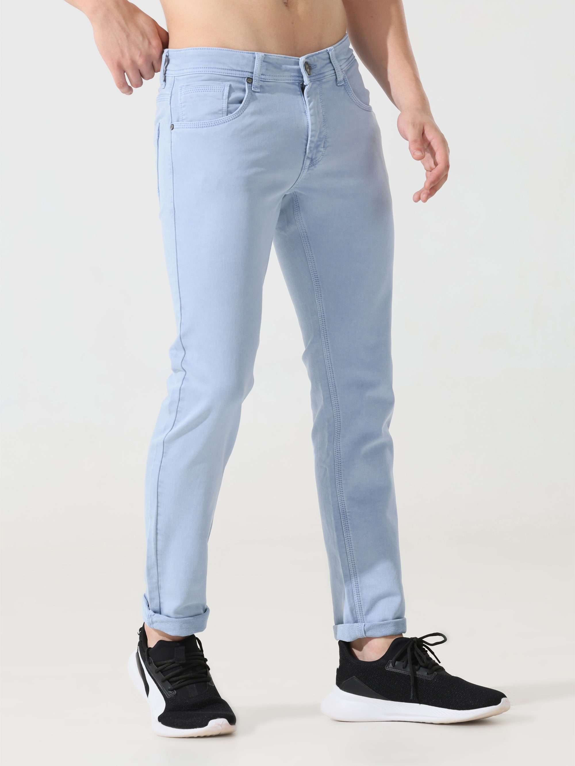 Address Sky blue denim Slim fit