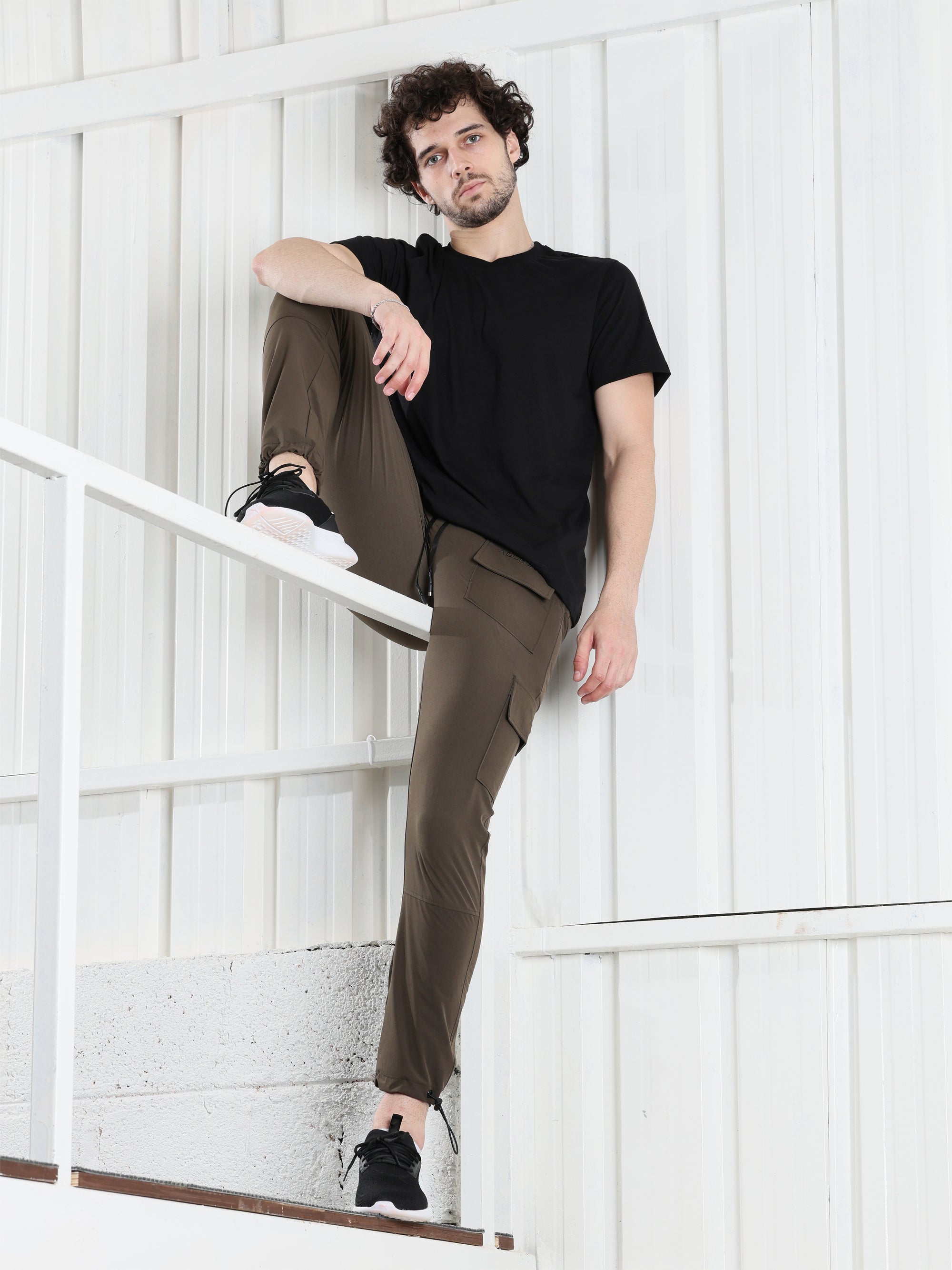 Mens Lycra fit Brown track pants - Address