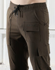 Mens Lycra fit Brown track pants - Address