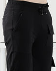 Mens Lycra fit Black Jogger pants - Address