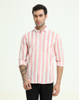 Peachy Stripes Slim Fit Shirt