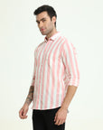 Peachy Stripes Slim Fit Shirt