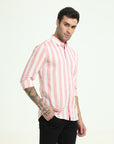 Peachy Stripes Slim Fit Shirt