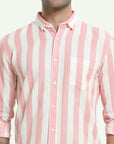 Peachy Stripes Slim Fit Shirt