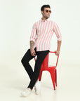 Peachy Stripes Slim Fit Shirt