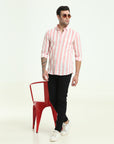 Peachy Stripes Slim Fit Shirt