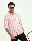 Peachy Stripes Slim Fit Shirt