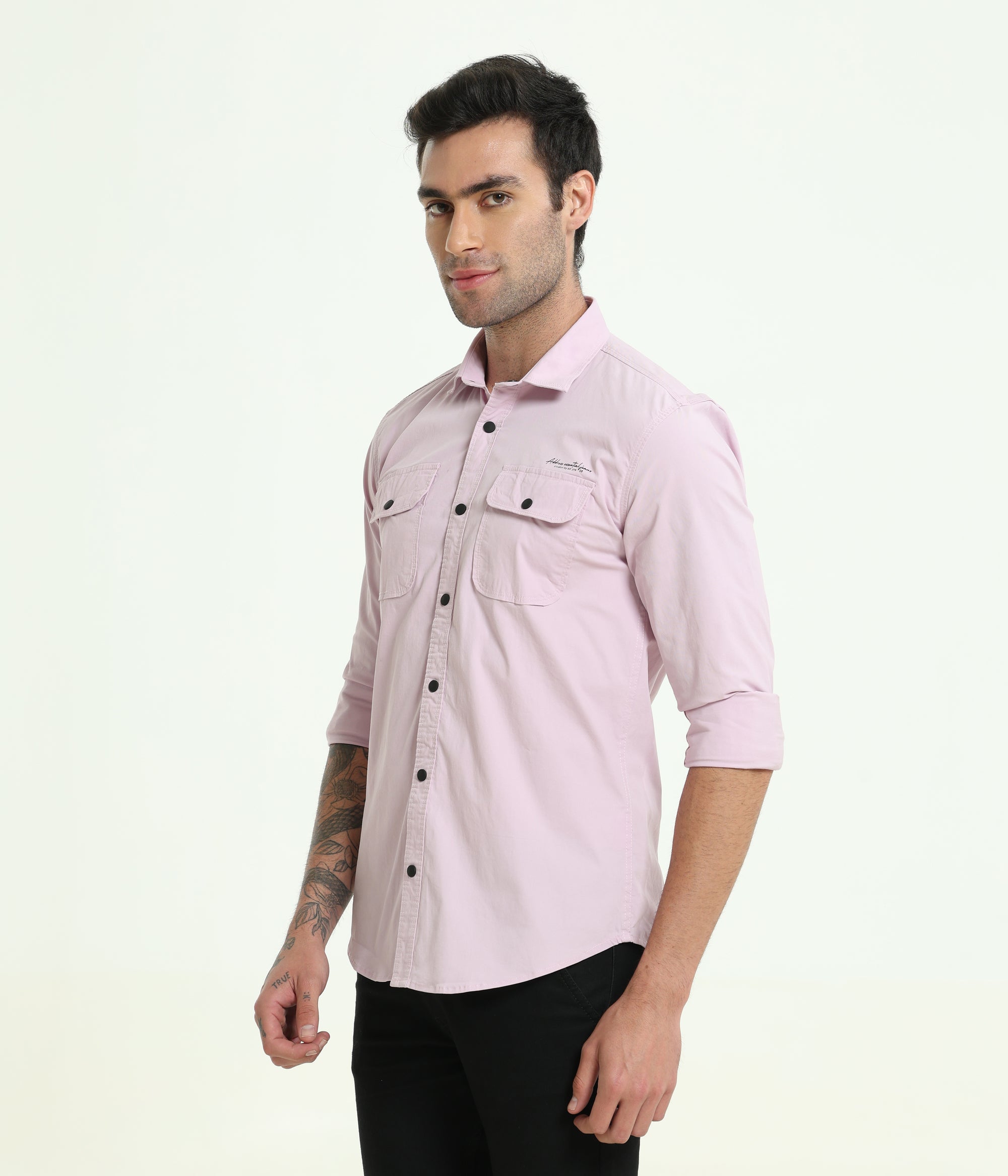 Baby Blush Double Pocket Slim Fit Shirt