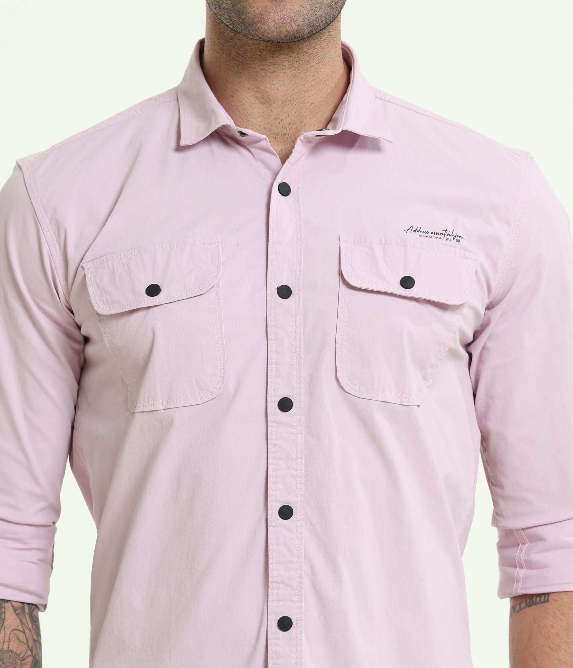 Baby Blush Double Pocket Slim Fit Shirt