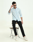 BABY BLUE STRIPES SLIM FIT SHIRT