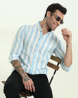 BABY BLUE STRIPES SLIM FIT SHIRT