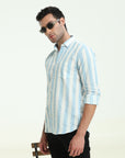 BABY BLUE STRIPES SLIM FIT SHIRT