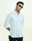 BABY BLUE STRIPES SLIM FIT SHIRT