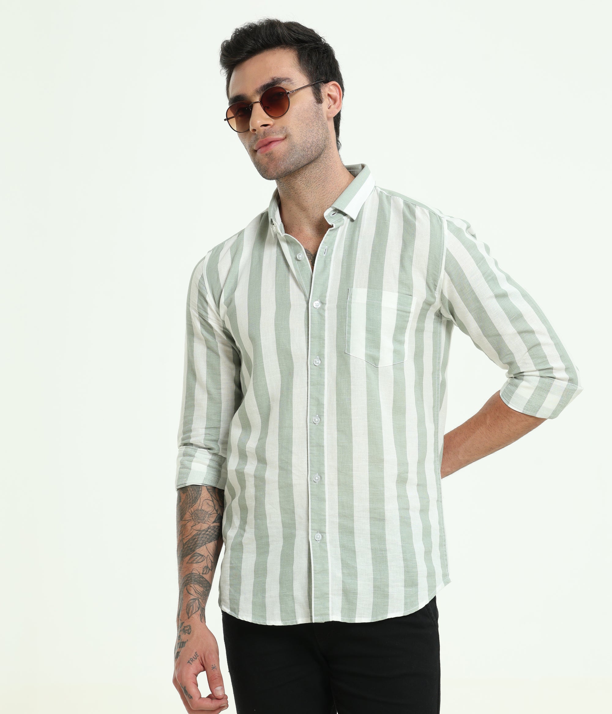 SAGE GREEN SLIM FIT SHIRT