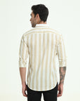 PEACH STRIPES SLIM FIT SHIRT