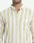 PEACH STRIPES SLIM FIT SHIRT