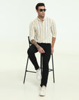 PEACH STRIPES SLIM FIT SHIRT