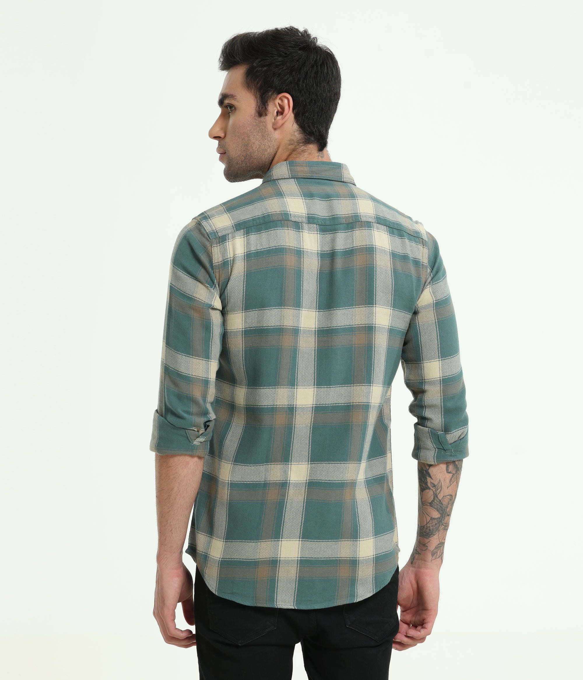 DARK CYAN SLIM FIT SHIRT