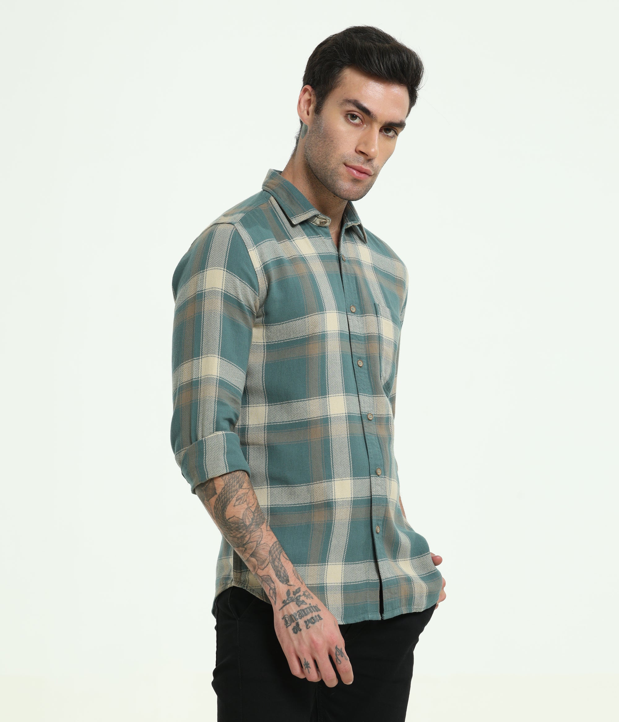 DARK CYAN SLIM FIT SHIRT