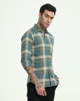 DARK CYAN SLIM FIT SHIRT