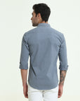 Cadet Blue Double Pocket Slim Fit Shirt