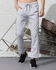 Grey Men's Track Pants - Ankle Fit, Stretch Fabric