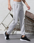 Grey Men's Track Pants - Ankle Fit, Stretch Fabric