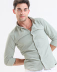 Laurel Green Elegance Slim Fit Full Sleeve