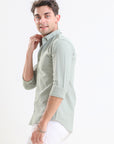 Laurel Green Elegance Slim Fit Full Sleeve