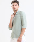 Laurel Green Elegance Slim Fit Full Sleeve