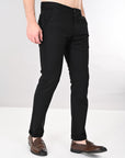 Comfort Fit Black Cotton Pants