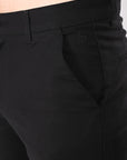 Comfort Fit Black Cotton Pants