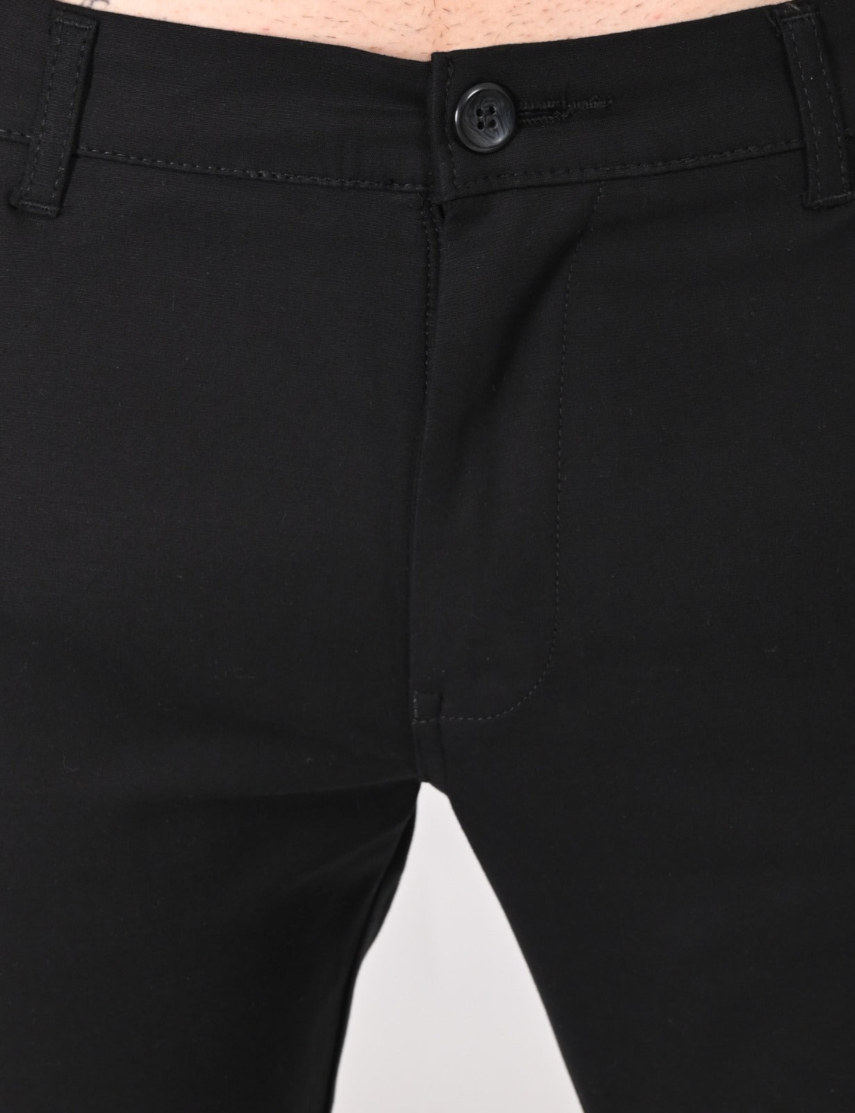 Comfort Fit Black Cotton Pants