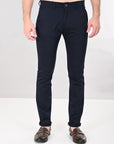 Comfort Fit Navy Blue Cotton Pants